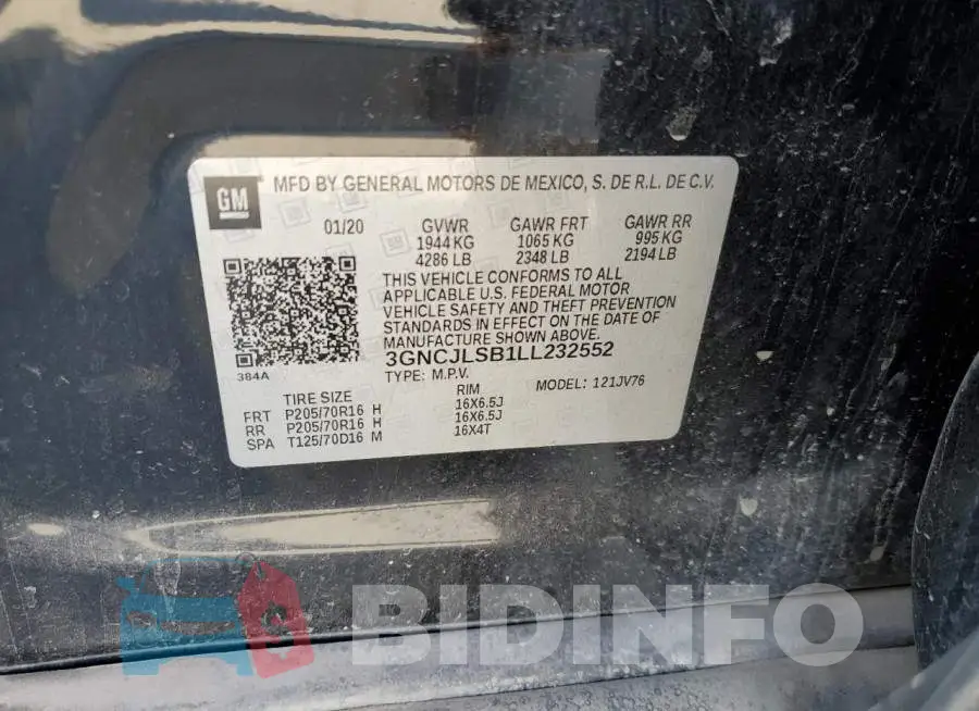 3GNCJLSB1LL232552 Photo# 10