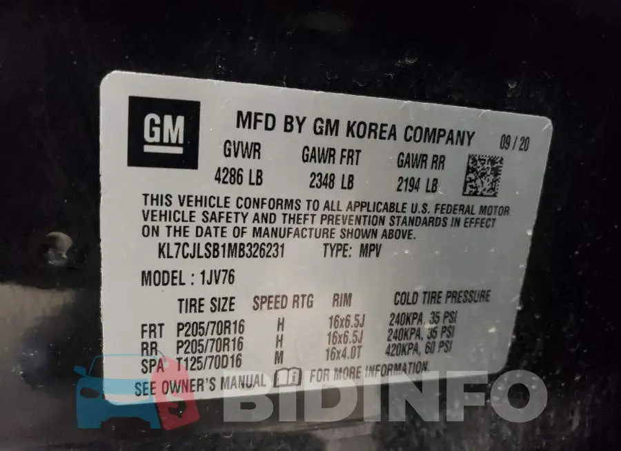 KL7CJLSB1MB326231 Photo# 13