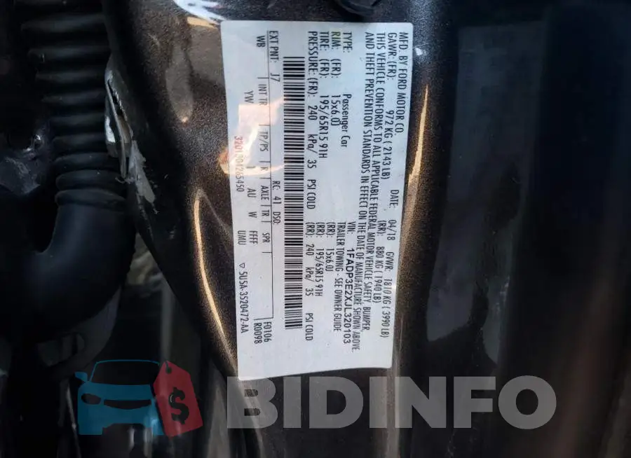 1FADP3E2XJL320103 Photo# 12
