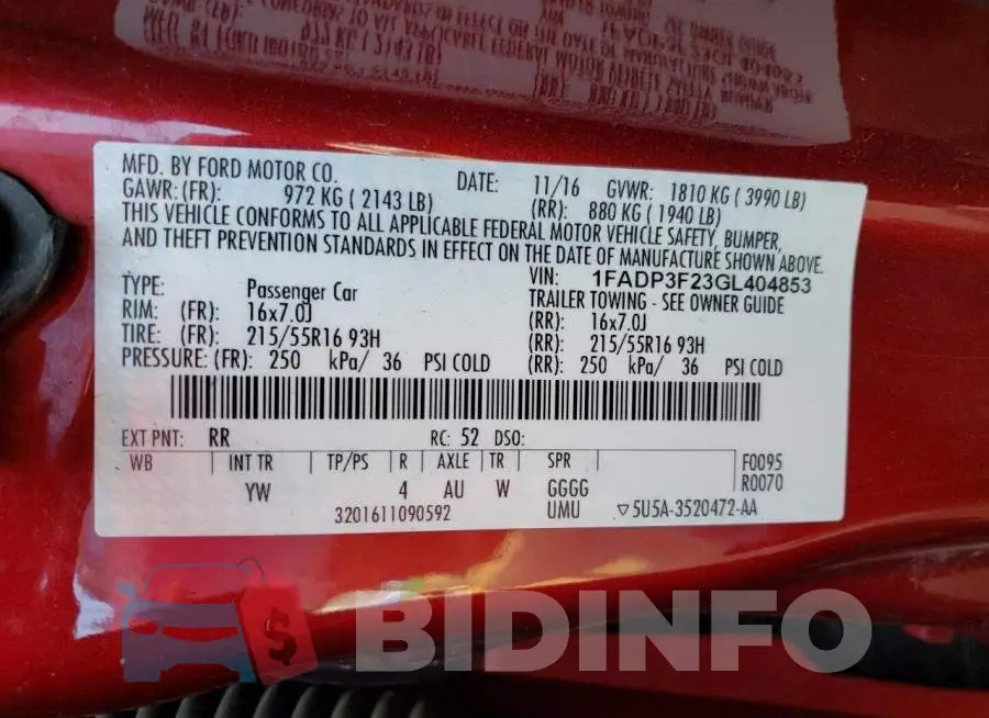 1FADP3F23GL404853 Photo# 10