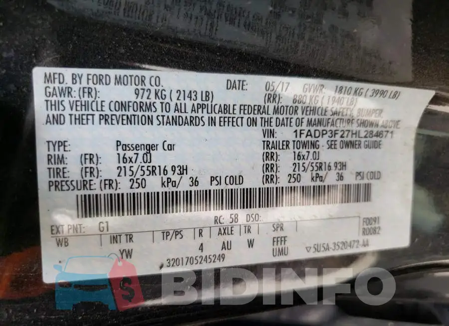 1FADP3F27HL284671 Photo# 10