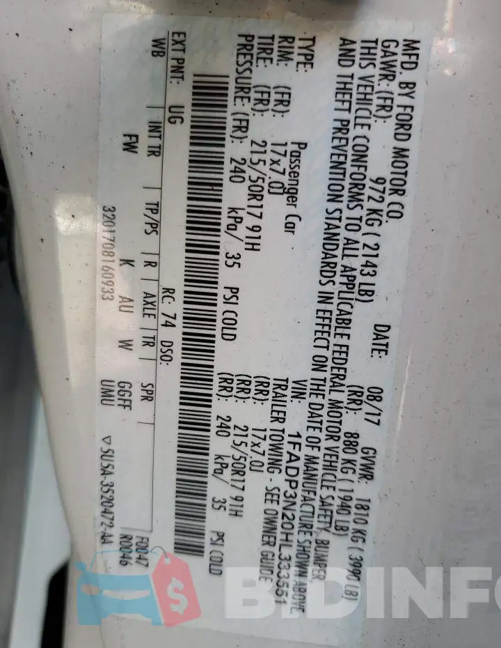 1FADP3N20HL333551 Photo# 10