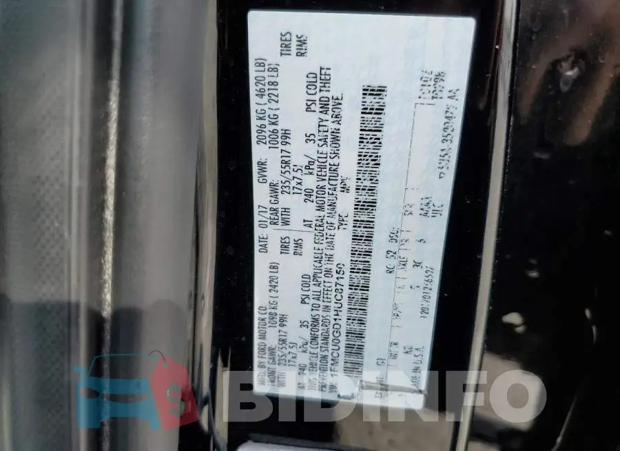 1FMCU0GD1HUC87150 Photo# 10
