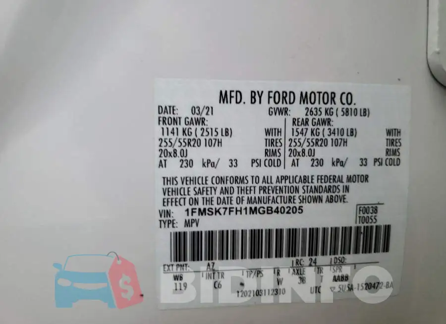 1FMSK7FH1MGB40205 Photo# 10