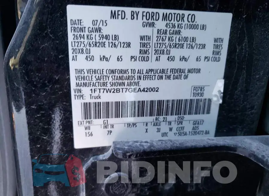 1FT7W2BT7GEA42002 Photo# 12
