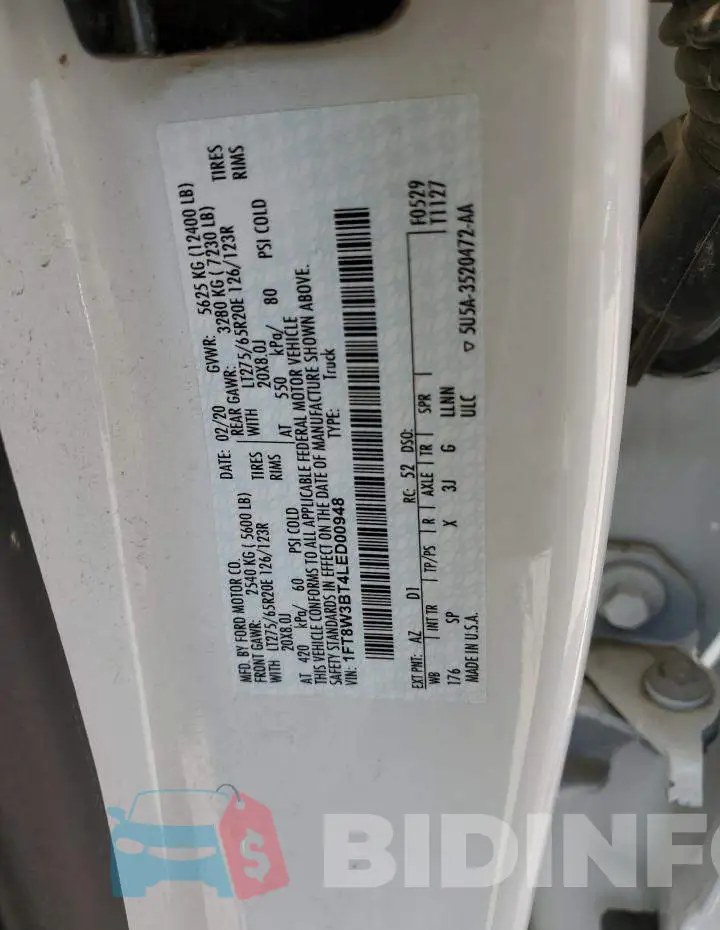 1FT8W3BT4LED00948 Photo# 10