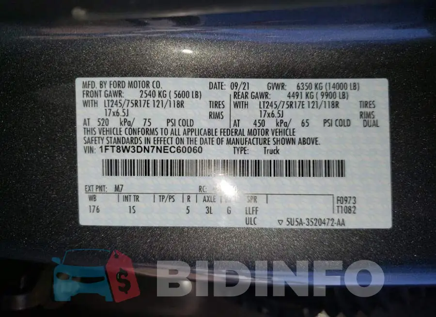 1FT8W3DN7NEC60060 Photo# 10