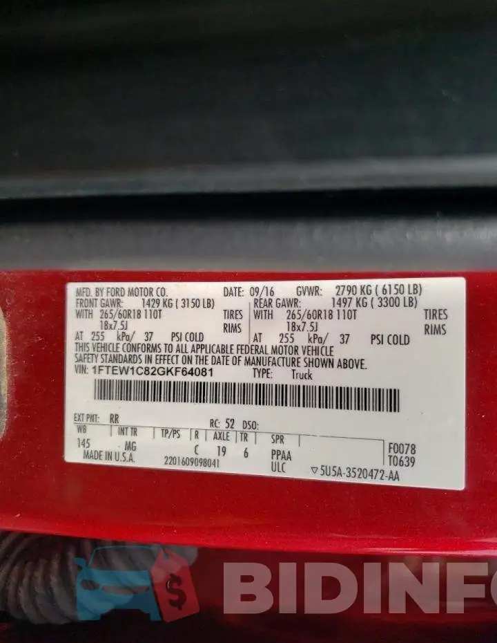 1FTEW1C82GKF64081 Photo# 10