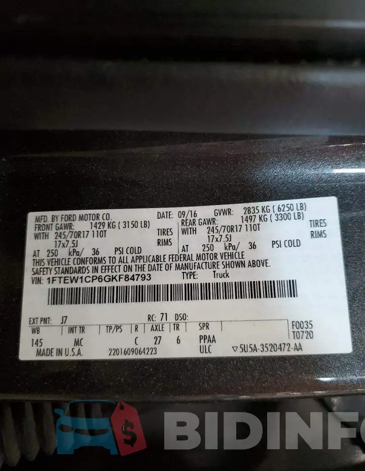 1FTEW1CP6GKF84793 Photo# 10