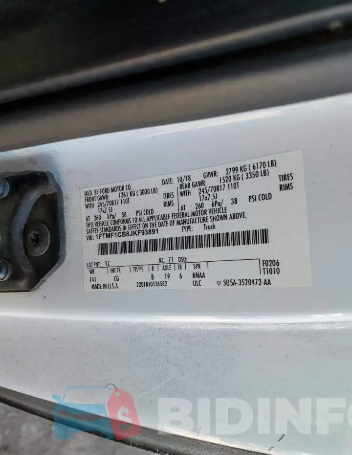 1FTMF1CB8JKF93891 Photo# 10