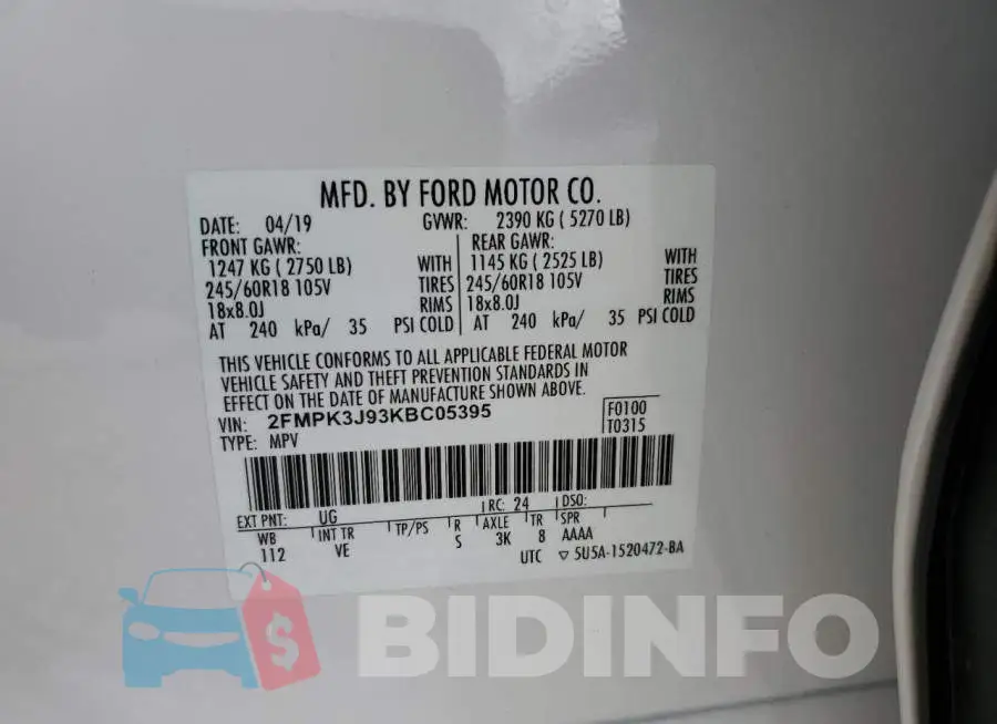2FMPK3J93KBC05395 Photo# 10