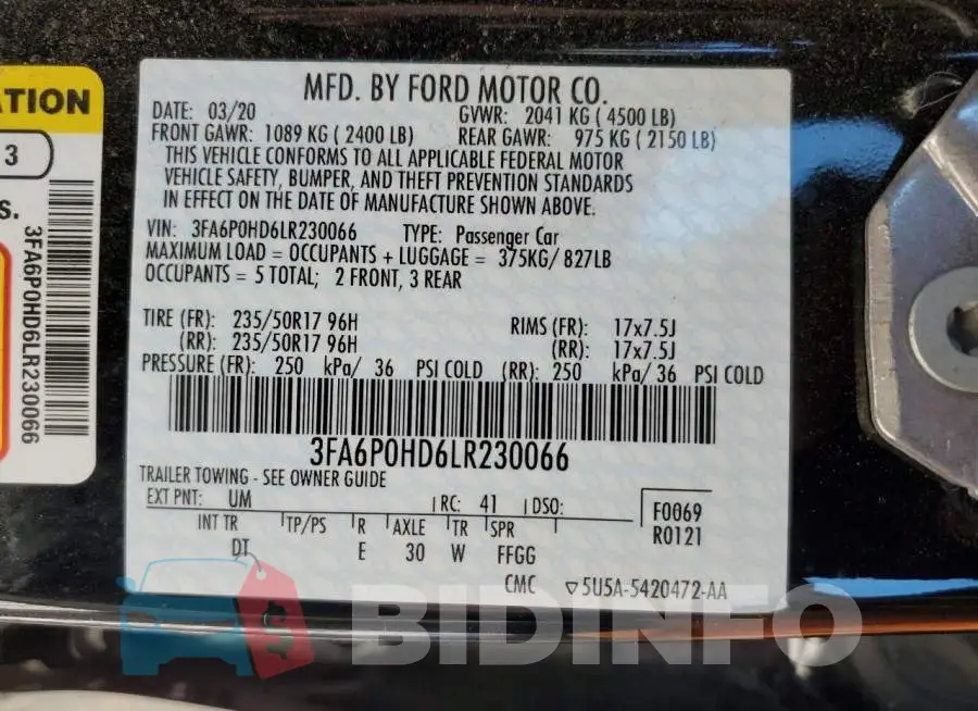 3FA6P0HD6LR230066 Photo# 10