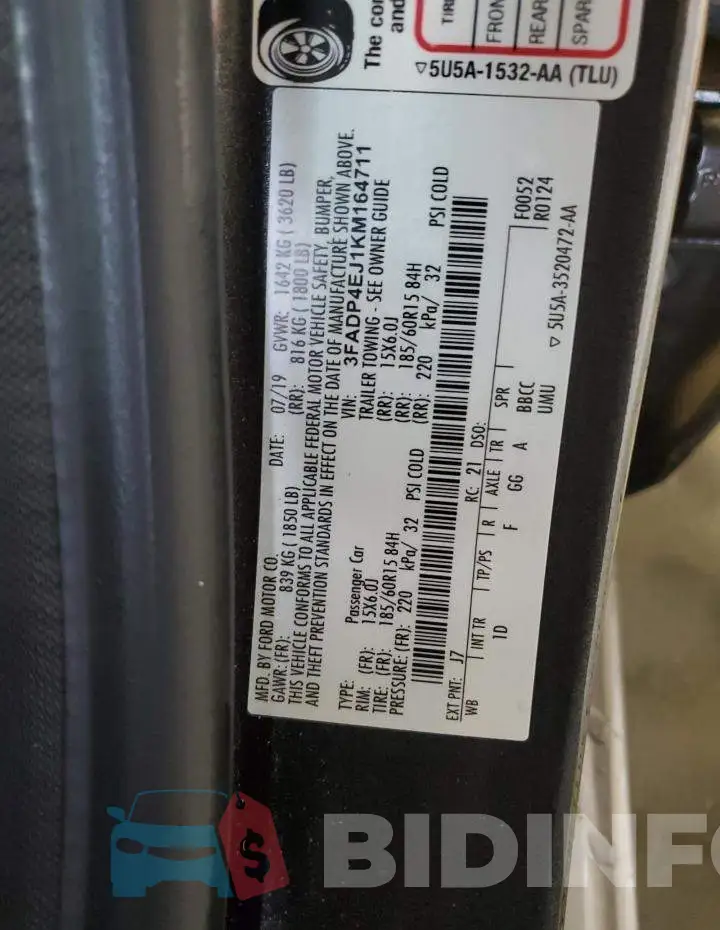 3FADP4EJ1KM164711 Photo# 10