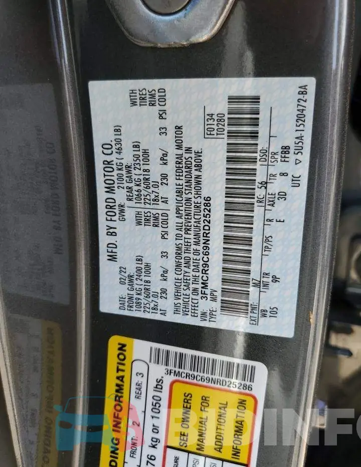 3FMCR9C69NRD25286 Photo# 10