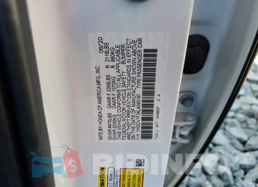 1HGCV1F34LA095197 Photo# 10