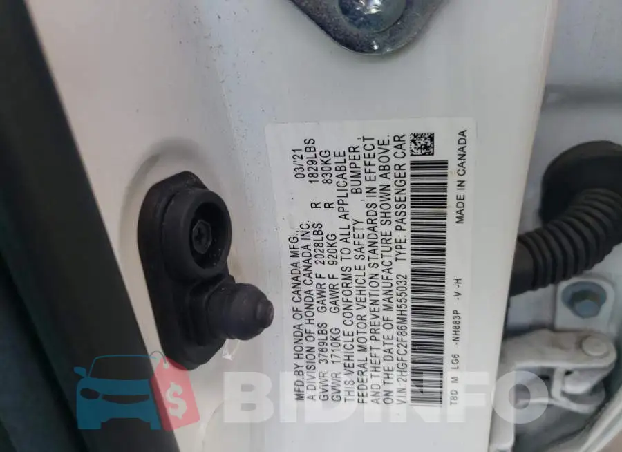 2HGFC2F86MH555032 Photo# 10