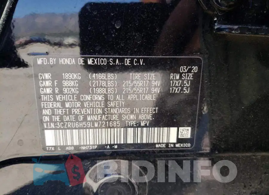 3CZRU6H59LM721685 Photo# 10