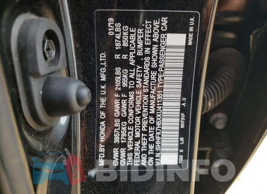 SHHFK7H6XKU411351 Photo# 10
