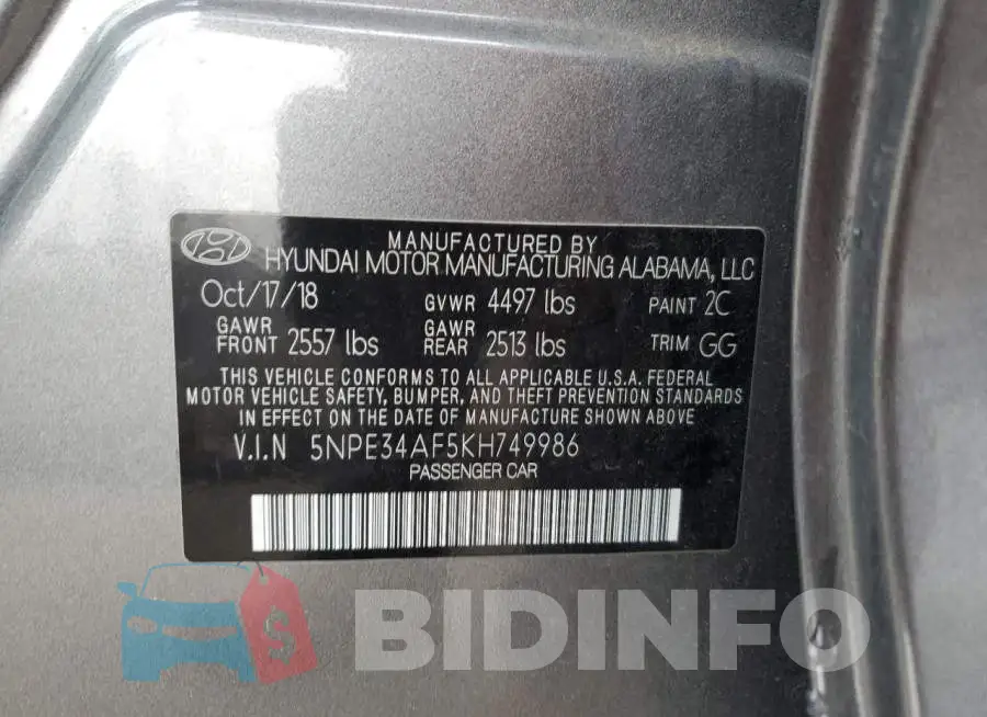 5NPE34AF5KH749986 Photo# 12