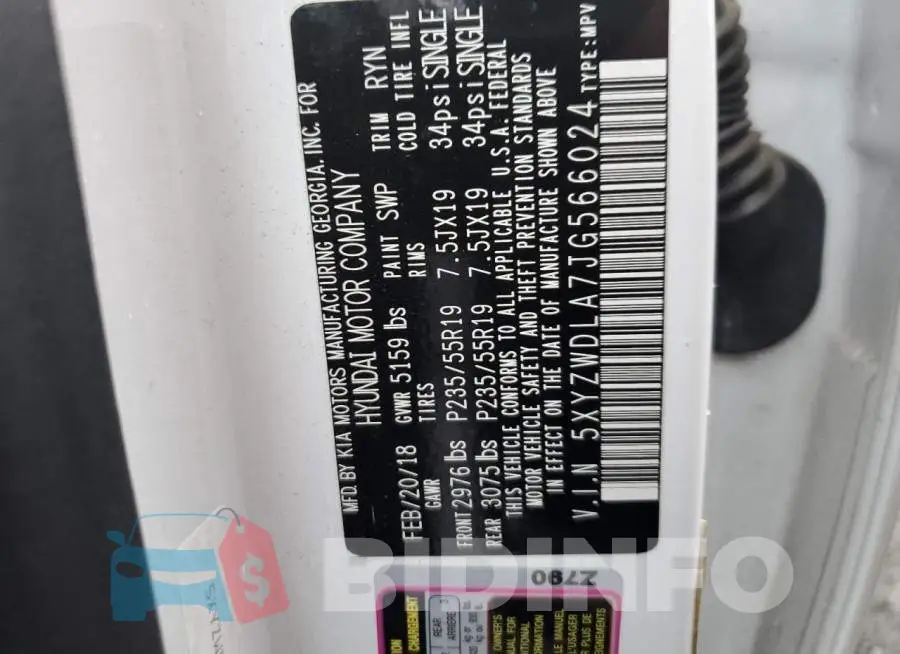 5XYZWDLA7JG566024 Photo# 13