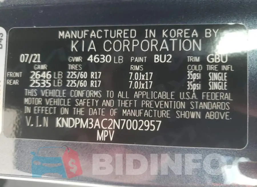 KNDPM3AC2N7002957 Photo# 10