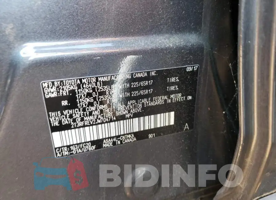 2T3RFREV2JW704714 Photo# 10