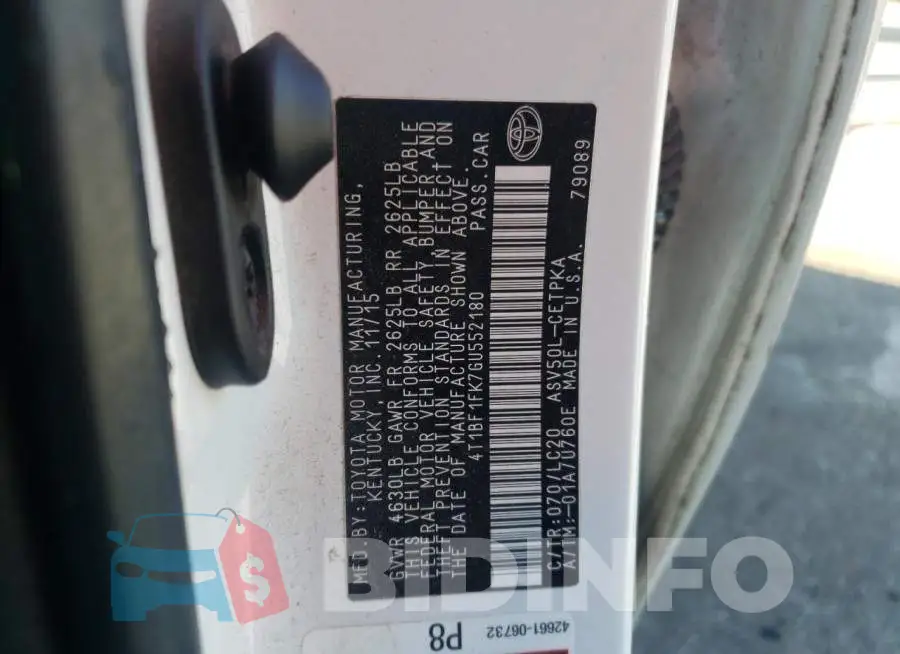 4T1BF1FK7GU552180 Photo# 10