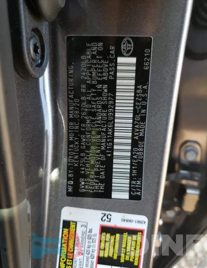 4T1G11AK6LU992977 Photo# 10