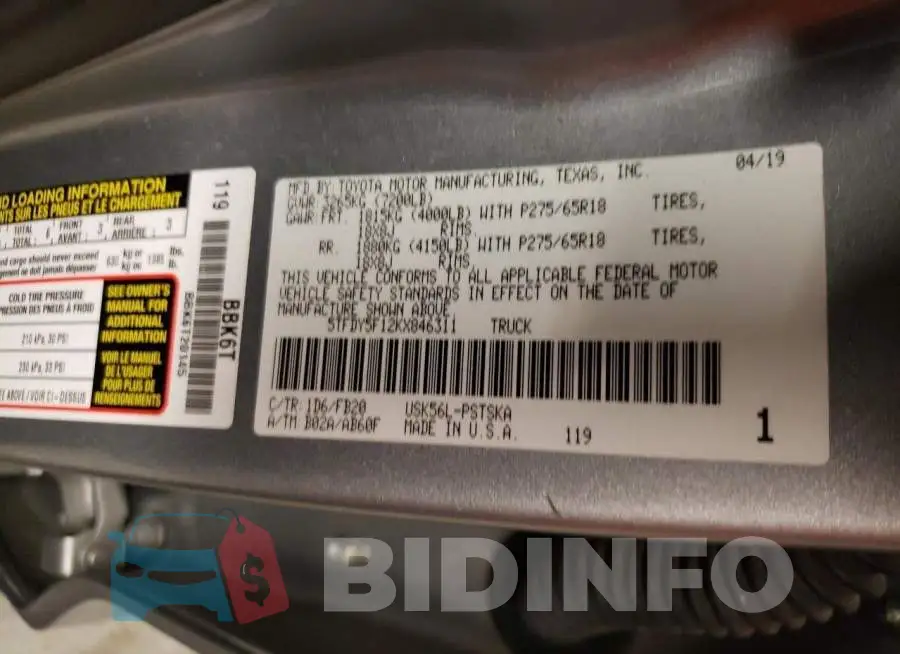 5TFDY5F12KX846311 Photo# 12