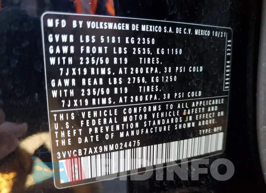 3VVCB7AX9NM024475 Photo# 10