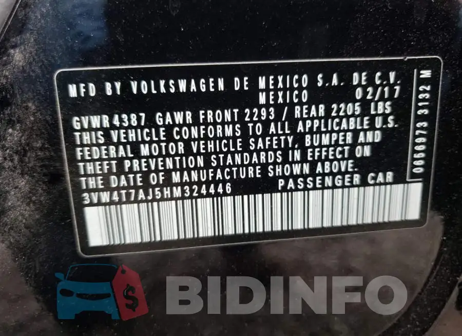 3VW4T7AJ5HM324446 Photo# 10