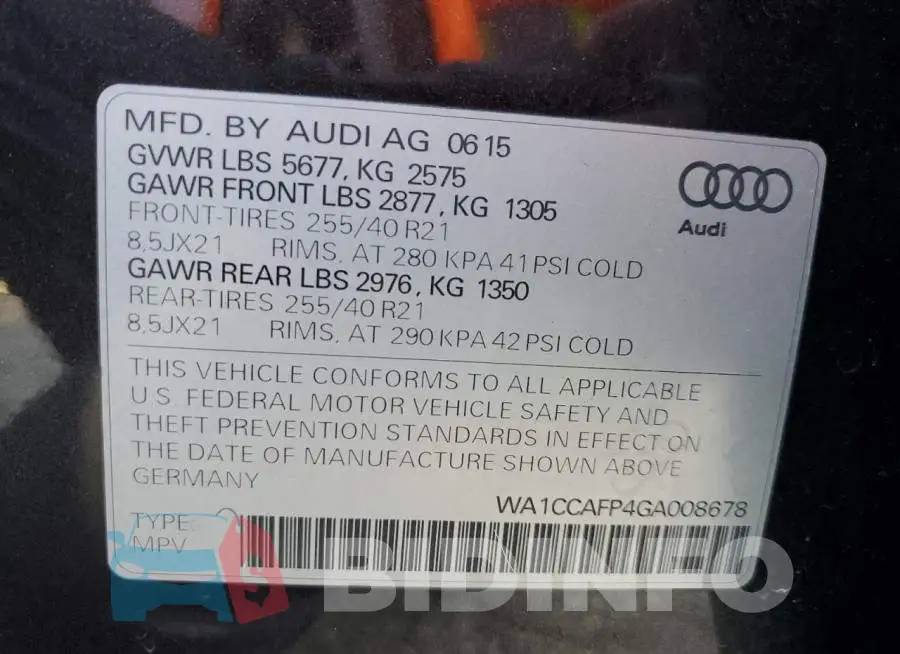 WA1CCAFP4GA008678 Photo# 10