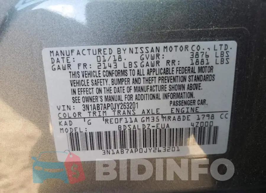 3N1AB7AP0JY263201 Photo# 10
