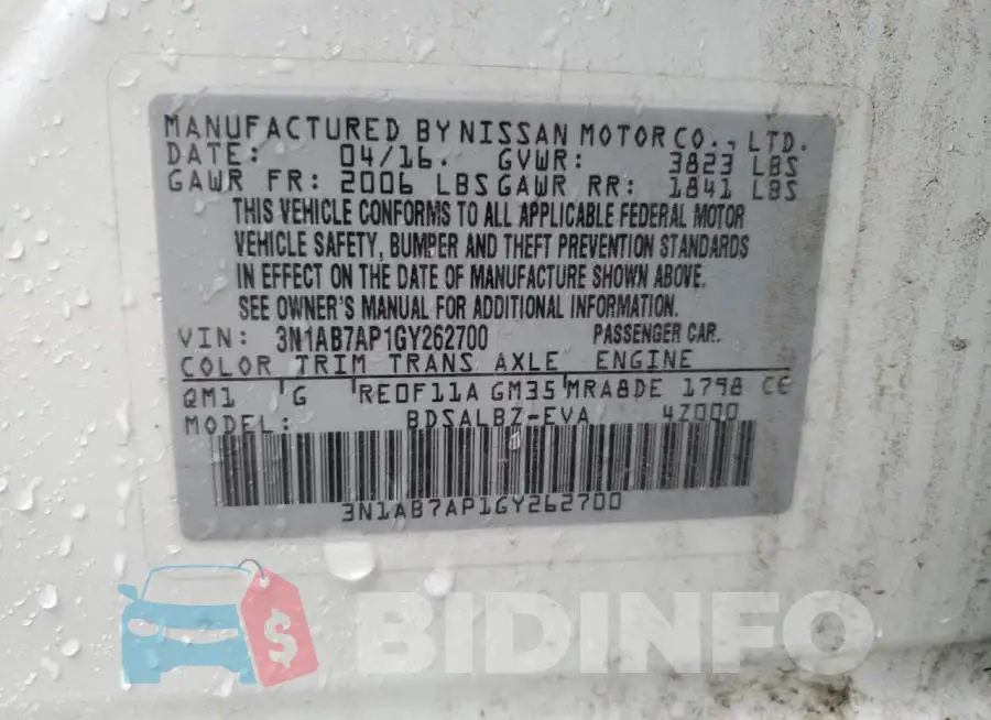3N1AB7AP1GY262700 Photo# 10