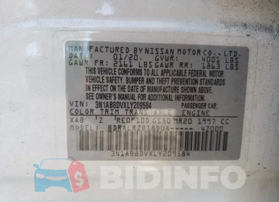 3N1AB8DVXLY209584 Photo# 10