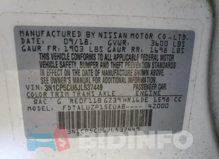 3N1CP5CU6JL537449 Photo# 10