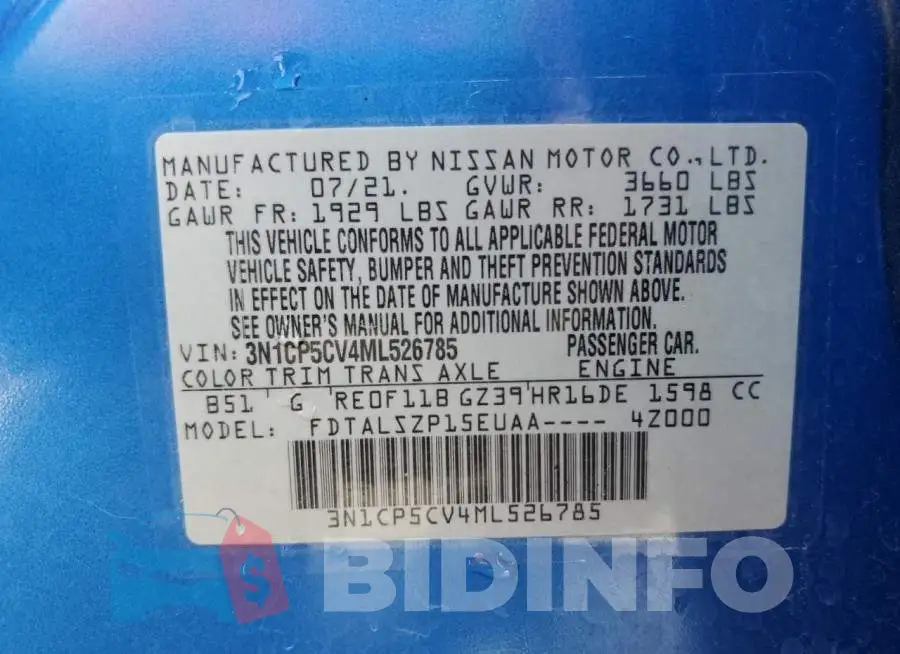 3N1CP5CV4ML526785 Photo# 13