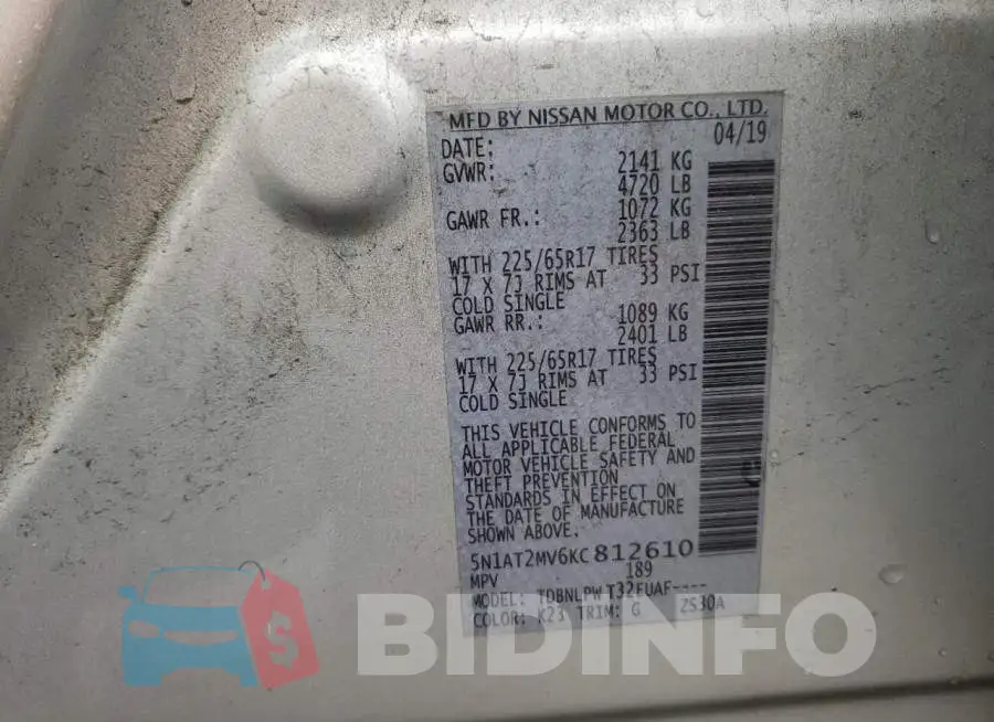 5N1AT2MV6KC812610 Photo# 10