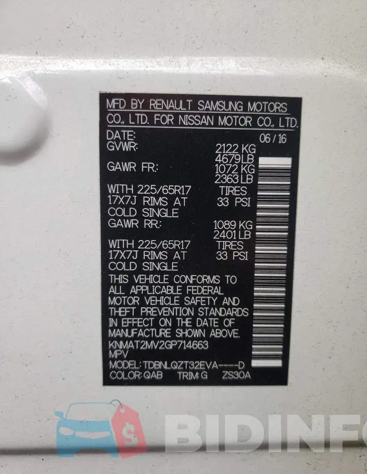KNMAT2MV2GP714663 Photo# 10