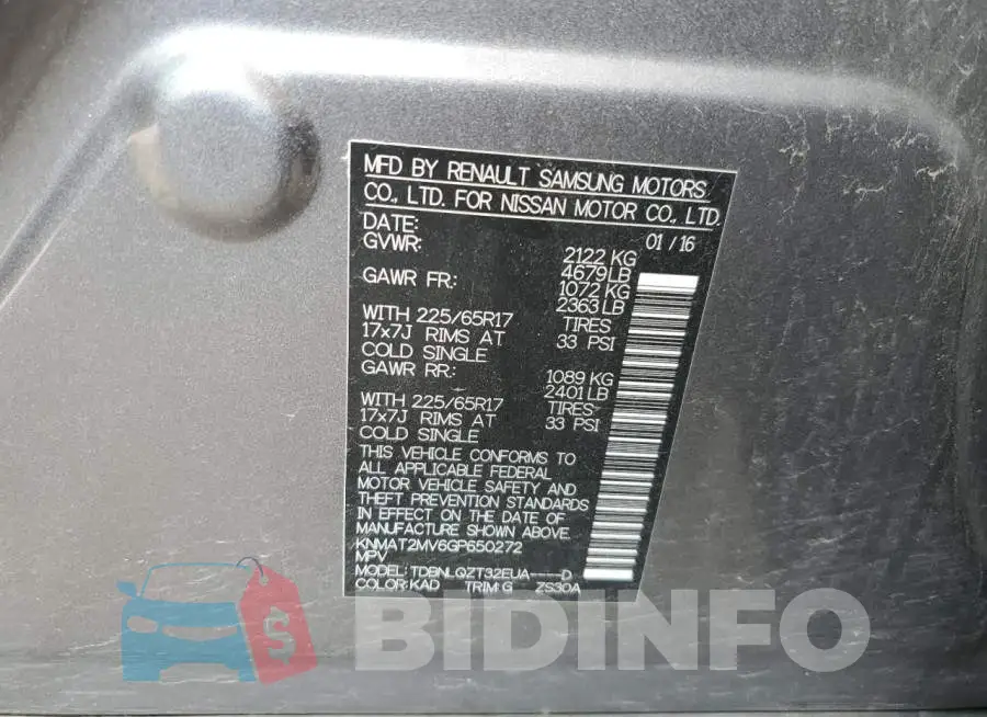 KNMAT2MV6GP650272 Photo# 10