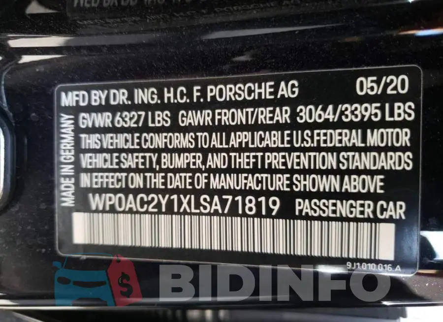 WP0AC2Y1XLSA71819 Photo# 10