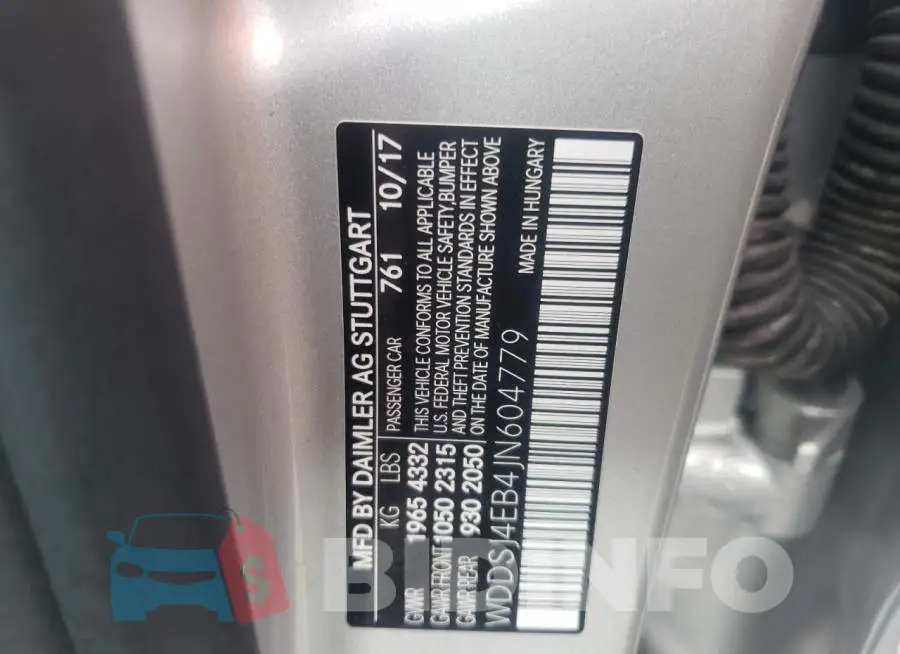 WDDSJ4EB4JN604779 Photo# 10