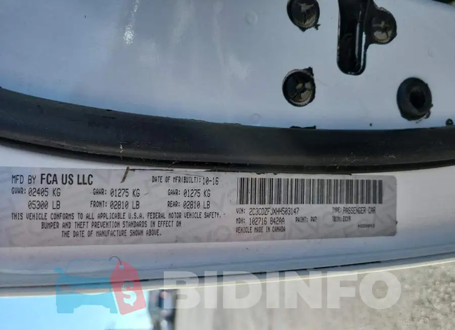 2C3CDZFJXHH503147 Photo# 10