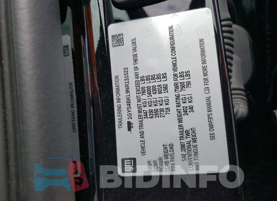 1GYS4BKL9NR131523 Photo# 10