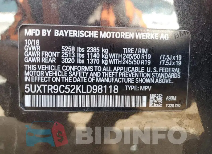 5UXTR9C52KLD98118 Photo# 10