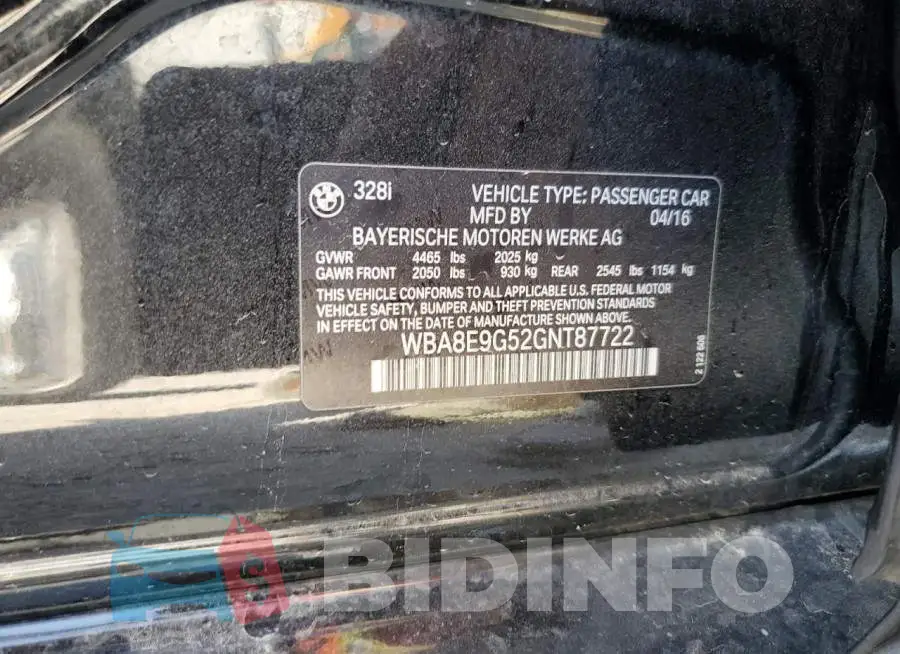 WBA8E9G52GNT87722 Photo# 10