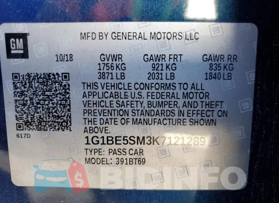 1G1BE5SM3K7121289 Photo# 10