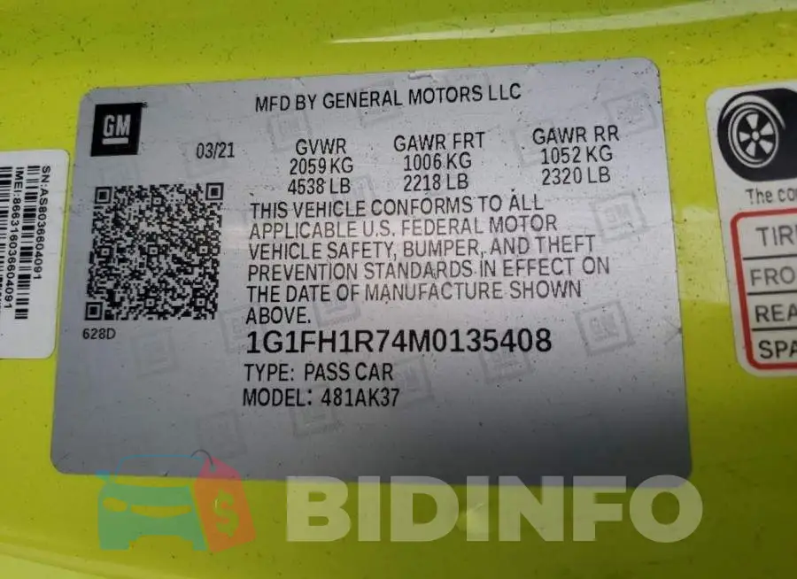 1G1FH1R74M0135408 Photo# 10