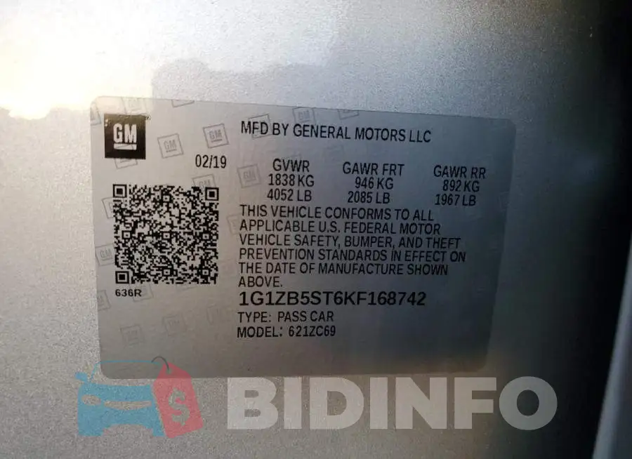 1G1ZB5ST6KF168742 Photo# 10