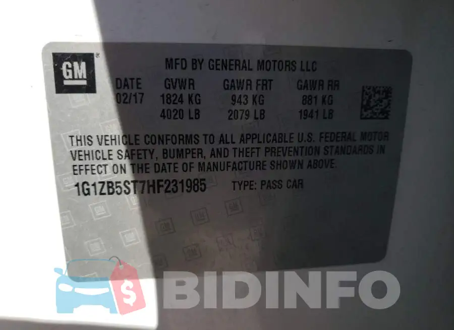 1G1ZB5ST7HF231985 Photo# 10